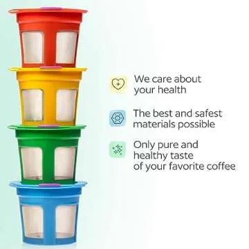 4 Reusable K Cups for Keurig - Universal Fit 1.0 & 2.0 Keurig Coffee Makers - 4 Colors Refillable Kcups Coffee Filters for all Keurig Brewers Family