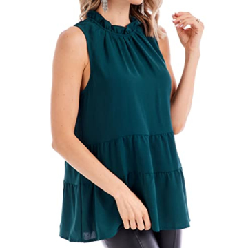 Mud Pie Women's Taye Flounce Top, Green, Small