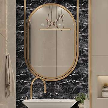 Abyssaly Black Marble Paper Granite Wallpaper 15.7" X 118" Countertop Peel and Stick Self Adhesive Thicken for Kitchen Bathroom and Furniture