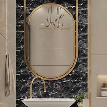 Abyssaly Black Marble Paper Granite Wallpaper 15.7" X 118" Countertop Peel and Stick Self Adhesive Thicken for Kitchen Bathroom and Furniture