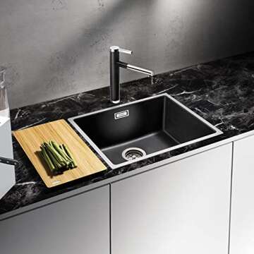 Abyssaly Black Marble Paper Granite Wallpaper 15.7" X 118" Countertop Peel and Stick Self Adhesive Thicken for Kitchen Bathroom and Furniture