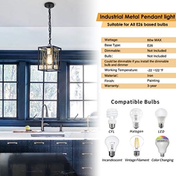 FLOURIM Black Gold Pendant Lighting Fixture for Home