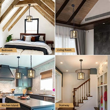 FLOURIM Black Gold Pendant Lighting Fixture for Home