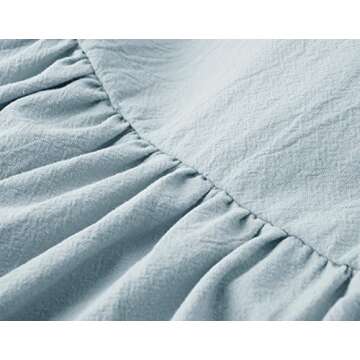 LYXIOF Toddler Baby Girl Cotton Linen Summer Dress Ruffle Sleeve Back Bowknot Kids Beach Dresses Light Blue 130CM