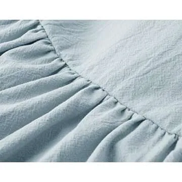 LYXIOF Toddler Baby Girl Cotton Linen Summer Dress Ruffle Sleeve Back Bowknot Kids Beach Dresses Light Blue 130CM