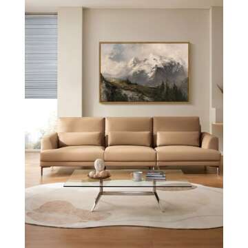 VIYYIEA Vintage Nature Large Framed Wall Art, The Alpine Pastures Paintings Art Decor Room Aesthetic, Canvas Print Artwork, Mountain Landscape Wall Picture for Bedroom Bathroom Office, 24X36 Inch