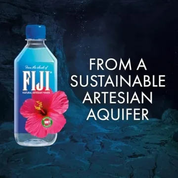 FIJI Natural Artesian Bottled Water 500mL / 16.9 Fl Ounce (Pack of 24) - 100% Natural Electrolytes