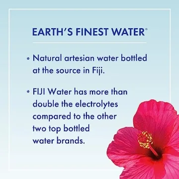 FIJI Natural Artesian Bottled Water 500mL / 16.9 Fl Ounce (Pack of 24) - 100% Natural Electrolytes