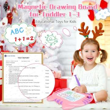 Toddler Toys,Toys for 1-2 Year Old Girls,Magnetic Drawing Doodle Board for Toddler 1-3,Learning Educ...