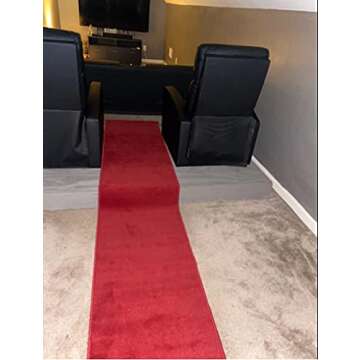 Mybecca RED Carpet Aisle Runner 2 x 10 ft (1.8ft x 10 ft) 21.6in x 120in Color: Dark Red High-Class ...