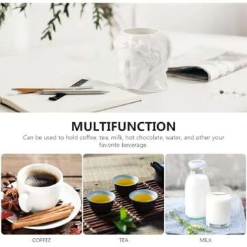 DOITOOL Vintage Decor Mug Novelty Coffee Mugs Ceramic David Statue Cup Drinking Cup Coffee Tumbler Without Lid Coffee Decor Funny Mug