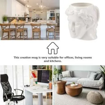 DOITOOL Vintage Decor Mug Novelty Coffee Mugs Ceramic David Statue Cup Drinking Cup Coffee Tumbler Without Lid Coffee Decor Funny Mug