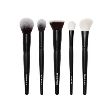 Morphe Face The Beat Makeup Brushes - 5 Piece Makeup Brush Set with Foundation, Blush, Contour & Ble...