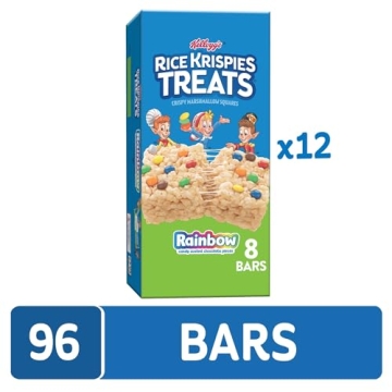 Rice Krispies Treats Rainbow Snack Bars for Kids and Adults - 12 Boxes