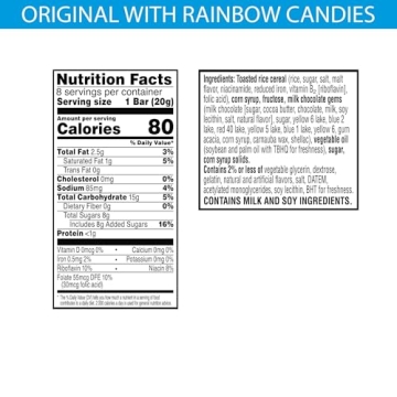 Rice Krispies Treats Rainbow Snack Bars for Kids and Adults - 12 Boxes