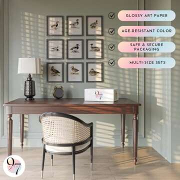 97 Decor Mallard Duck Decor For Home - Vintage Duck Hunting Poster, Ducks Wall Art Prints, Waterfowl Antique Mallard Nursery Decoration (8x10 Unframed)