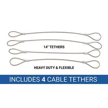 Universal CableTether - Cable Tethers (4 Pack) for Secure Conference Display