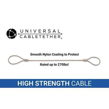 Universal CableTether - Adjustable Secure Cable Tethers 4 Pack