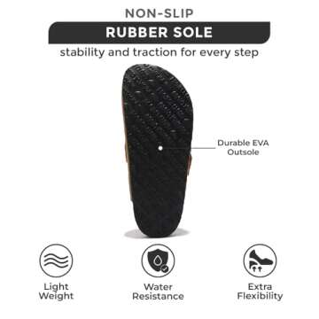 Project Cloud Genuine Leather Clogs for Women Shoes - Memory Foam Insole Womens Clogs - Non-Slip Women's Clogs and Mules - Cork Footbed Arch Support Fall Shoes for Women 2024 (Manchester, BEIG, 10)