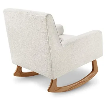Nursery Works Sleepytime Rocker in Ivory Boucle with Light Legs, Wood, Foam, Greenguard Gold and CertiPUR-US Certified