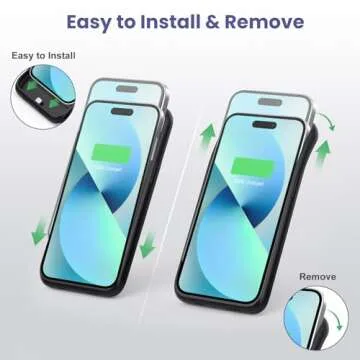 Battery Charging Case for iPhone 12Pro Max/13Pro Max/14Pro Max/14Plus (6.7 Inch), Powerful 8600mAh Portable Rechargeable Charger Case for iPhone 14ProMax/14Plus/13Promax/12Promax Battery Case-Black