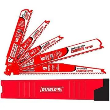 Freud Diablo DS005SC Carbide Reciprocating Saw Blade Set (5 Piece) for All Cutting Needs