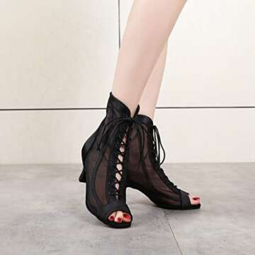 Stylish Women Ballroom Dance Boots with 2.5 Inch Heels