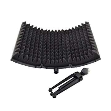 Pyle Sound Isolation Recording Booth Shield - 2" Thick Foldable Studio Microphone Dampening Filter F...
