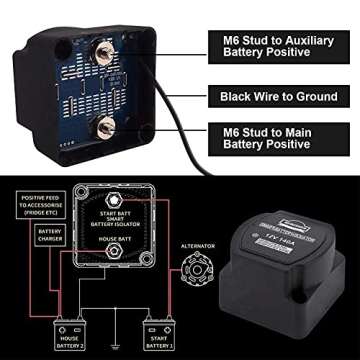 Dual Battery Smart Isolator DEWINNER - VSR - Voltage Sensitive Relay, 12V 140 Amp Specially Designed for ATV, UTV, Boats, RVs, Campers 5th Wheels Off Road Vehicles Rhino (12V Isolator)