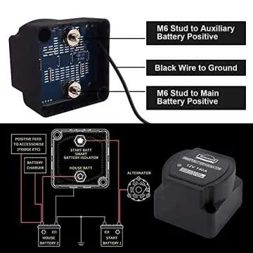 Dual Battery Smart Isolator DEWINNER - VSR - Voltage Sensitive Relay, 12V 140 Amp Specially Designed for ATV, UTV, Boats, RVs, Campers 5th Wheels Off Road Vehicles Rhino (12V Isolator)