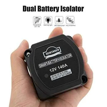 Dual Battery Smart Isolator DEWINNER - VSR - Voltage Sensitive Relay, 12V 140 Amp Specially Designed for ATV, UTV, Boats, RVs, Campers 5th Wheels Off Road Vehicles Rhino (12V Isolator)