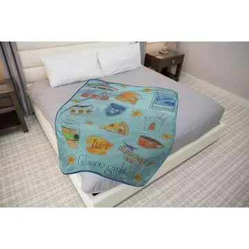 Jay Franco Gilmore Girls Throw Blanket - Plush 46" x 60" Throw Blanket for Ladies, Soft Fleece Throw Blanket, Cozy, Fade Resistant Blanket for Ladies, Stars Hollow Blue Blanket for Girls