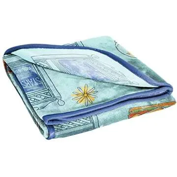 Jay Franco Gilmore Girls Throw Blanket - Plush 46" x 60" Throw Blanket for Ladies, Soft Fleece Throw Blanket, Cozy, Fade Resistant Blanket for Ladies, Stars Hollow Blue Blanket for Girls