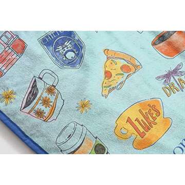 Jay Franco Gilmore Girls Throw Blanket - Plush 46" x 60" Throw Blanket for Ladies, Soft Fleece Throw Blanket, Cozy, Fade Resistant Blanket for Ladies, Stars Hollow Blue Blanket for Girls