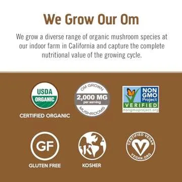 OM MUSHROOM SUPERFOOD Coffee Latte Blend Mushroom Powder, 8.47 Ounce Canister, 30 Servings, Lion's Mane, Cordyceps, Reishi, Chaga, Energy & Mental Clarity Support Supplement