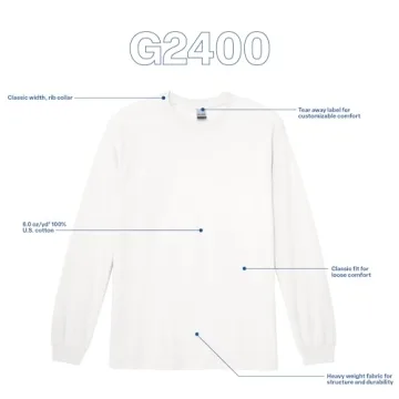 Gildan Men's Long Sleeve T-Shirt 2-Pack in White