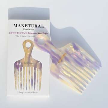 MANETURAL Long-Tooth Comb for Curly and Beard Care