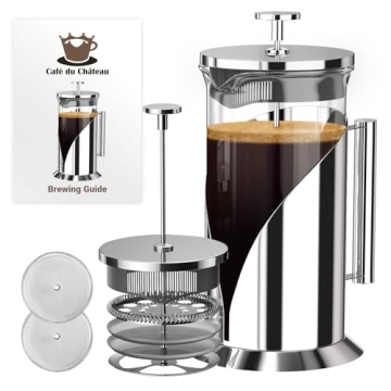 Stainless Steel French Press Coffee Maker 34oz BPA Free