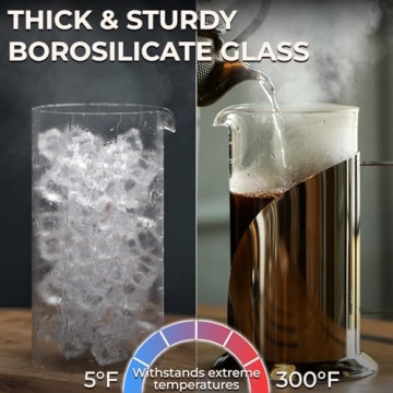 Stainless Steel French Press Coffee Maker 34oz BPA Free