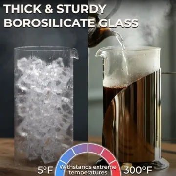 Stainless Steel French Press Coffee Maker 34oz BPA Free