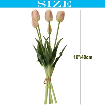 cn-Knight 20pcs Real Touch Artificial Tulip Flowers