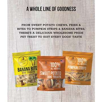 Wholesome Pride Pumpkin Strips Dog Treats - All Natural Healthy - Vegan, Gluten and Grain-Free Dog Snacks - Made in USA