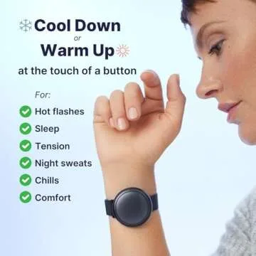 Embr Wave Cooling Bracelet - Warming Bracelet - Personalized Thermal Relief - Manage Hot Flashes, Night Sweats, Sleep, Tension - FSA HSA Eligible - Clinically Proven - Rechargeable - Black