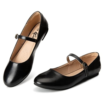 Trary Mary Jane Shoes Women, Ballet Flats Shoes for Women, Round Toe Black Flats for Women, Women's ...
