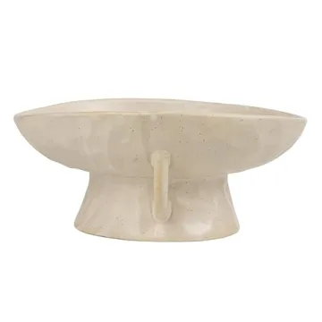 Creative Co-Op Stoneware Footed Bowl with Handles