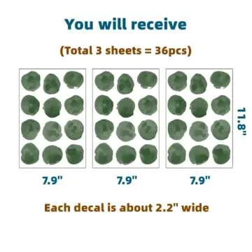 RoyoLam 36pcs Removable Colorful Wall Stickers for Kids