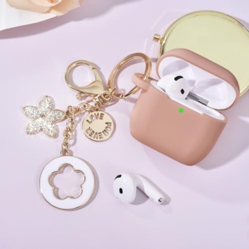 Case for Apple Airpods 4 - VISOOM Airpods 4 Cases 2024 Cover Women Anti-Drop Silicone iPods 4 Earbuds Wireless Accessorie Charging Cases Girl Bling Keychain for Airpod iPods 4th Generation