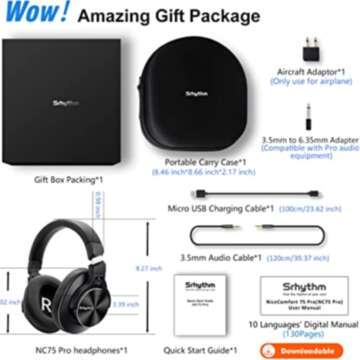 Srhythm NC75 Pro Wireless Noise Cancelling Headphones