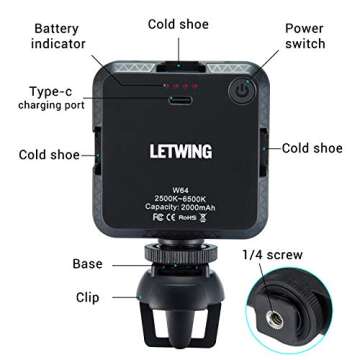 Video Conference Lighting Kit,LETWING W64 Glow Light for Streamers,Zoom Lighting,Remote Working,Ligh...