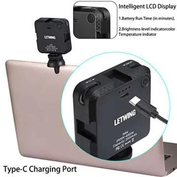 Video Conference Lighting Kit,LETWING W64 Glow Light for Streamers,Zoom Lighting,Remote Working,Lighting Accessory for Laptop,Dimmable & Rechargeable LED Video Fill Light with Computer Clip